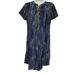 michael kors blue Black long sleeve chain link dress Womens Size S